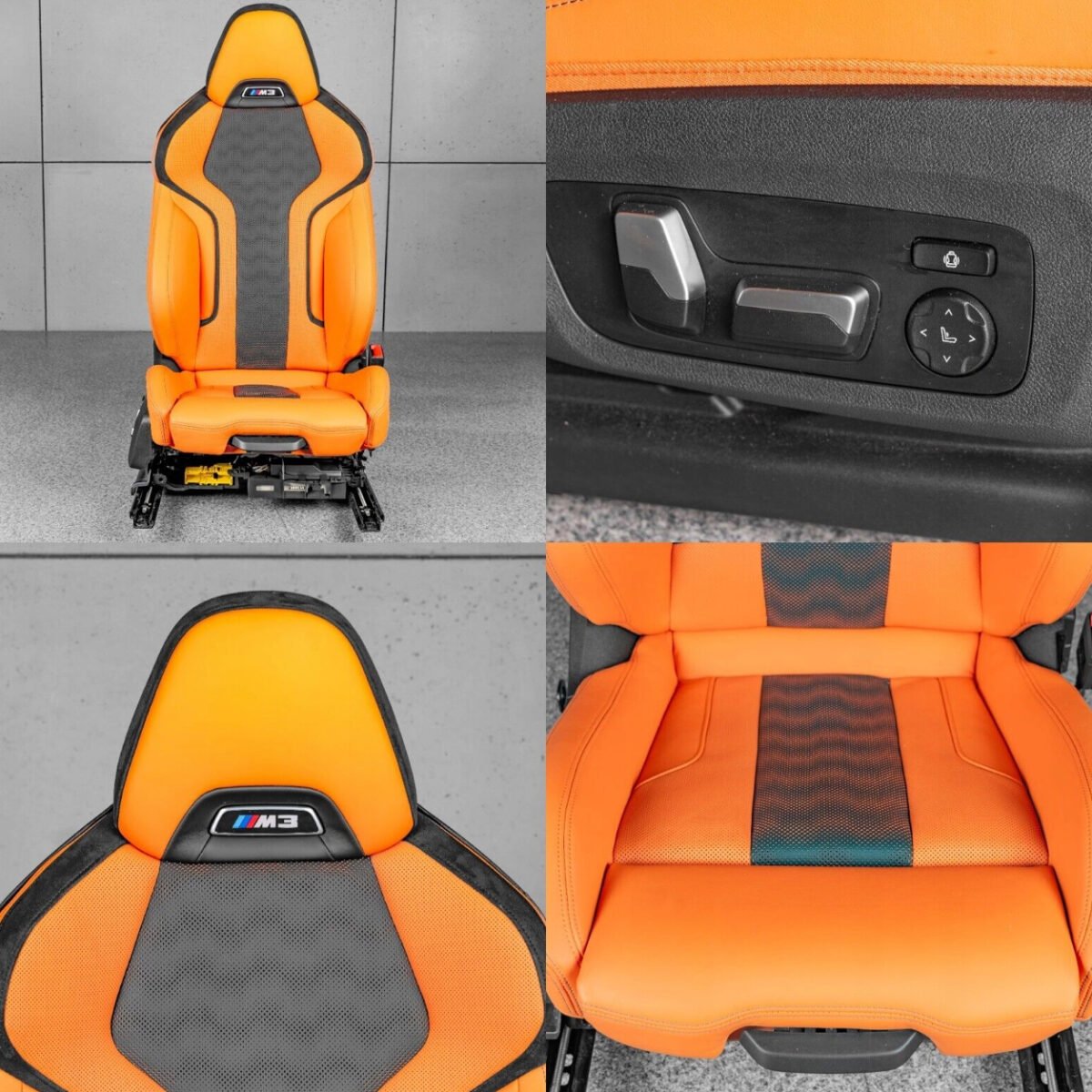 BMW M3 G80 Interior Seats – Merino Orange Leather, M-Power (Front & Rear)