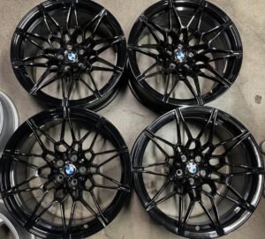 Four 2025 BMW M3 M4 G80 G82 Competition 19 20 Wheels Rims OEM Black 8093838 8093