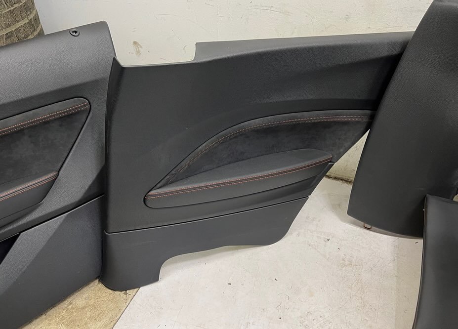 OEM BMW F87 M2 Competition Black M Sport Leather Interior Seats Door Panel F22 Red Stiching Set - Image 2