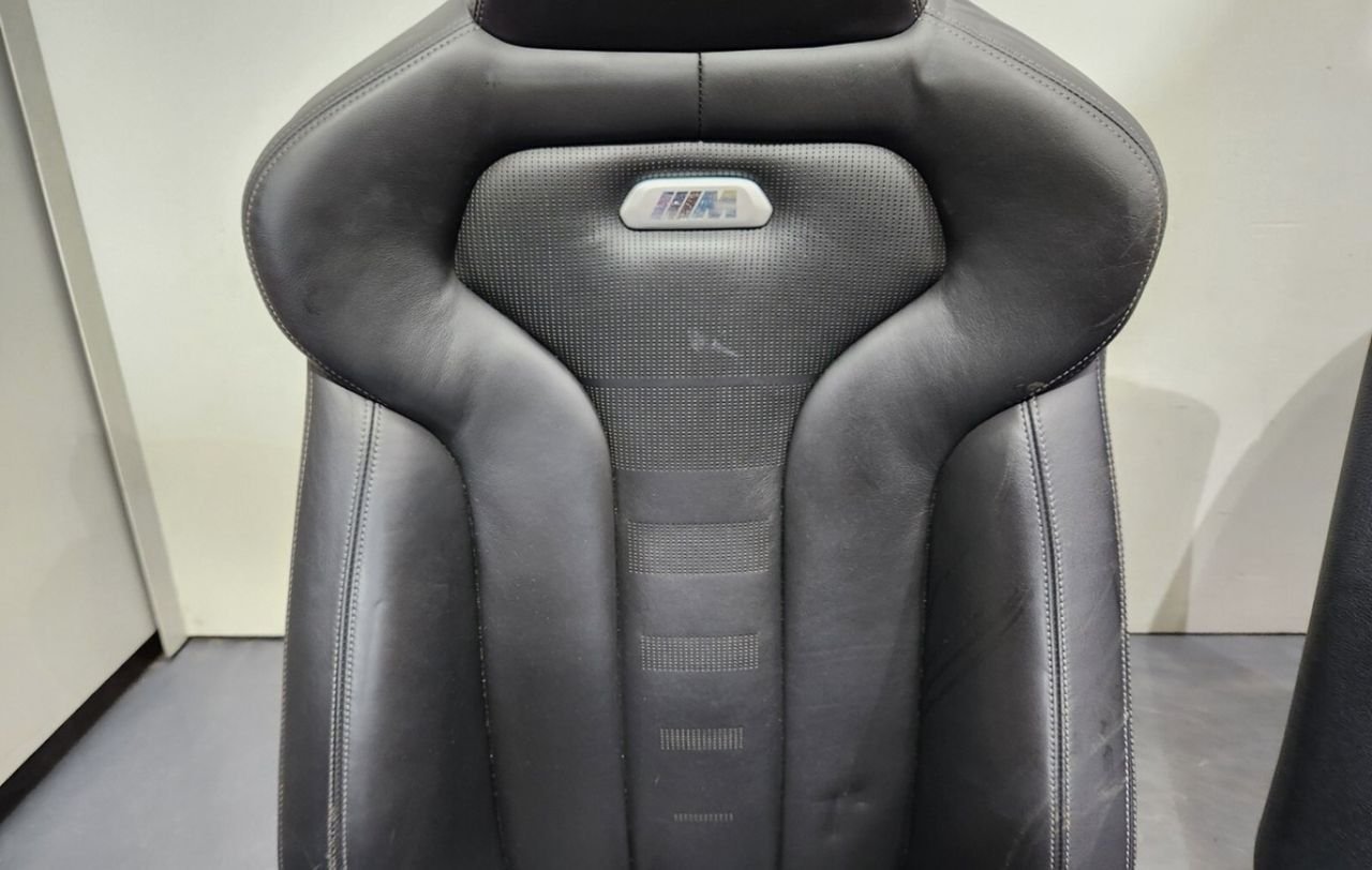 OEM BMW F80 M3 front sport heated seats leather marino black set - Image 8