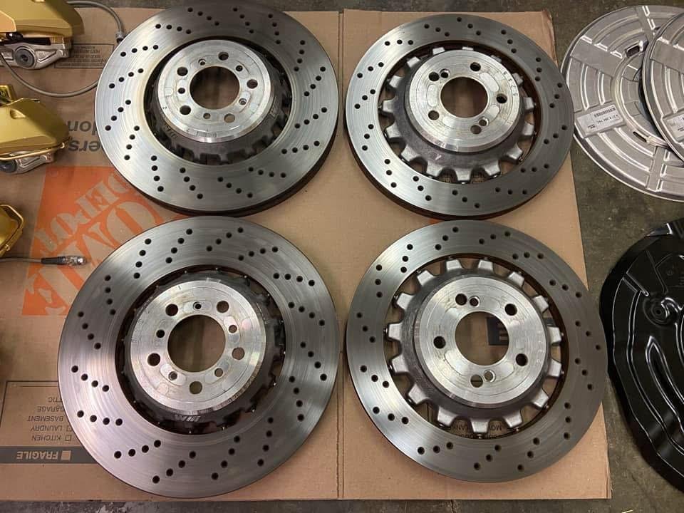 F80 aF82 F87 Comp/CCB Front/Rear Calipers + Steel Rotors + Pagid Pads This includes everything you need to install OEM 6/4 Piston CCB Calipers and steel rotors on your F80/F82/F87 non CCB vehicle. - Image 2